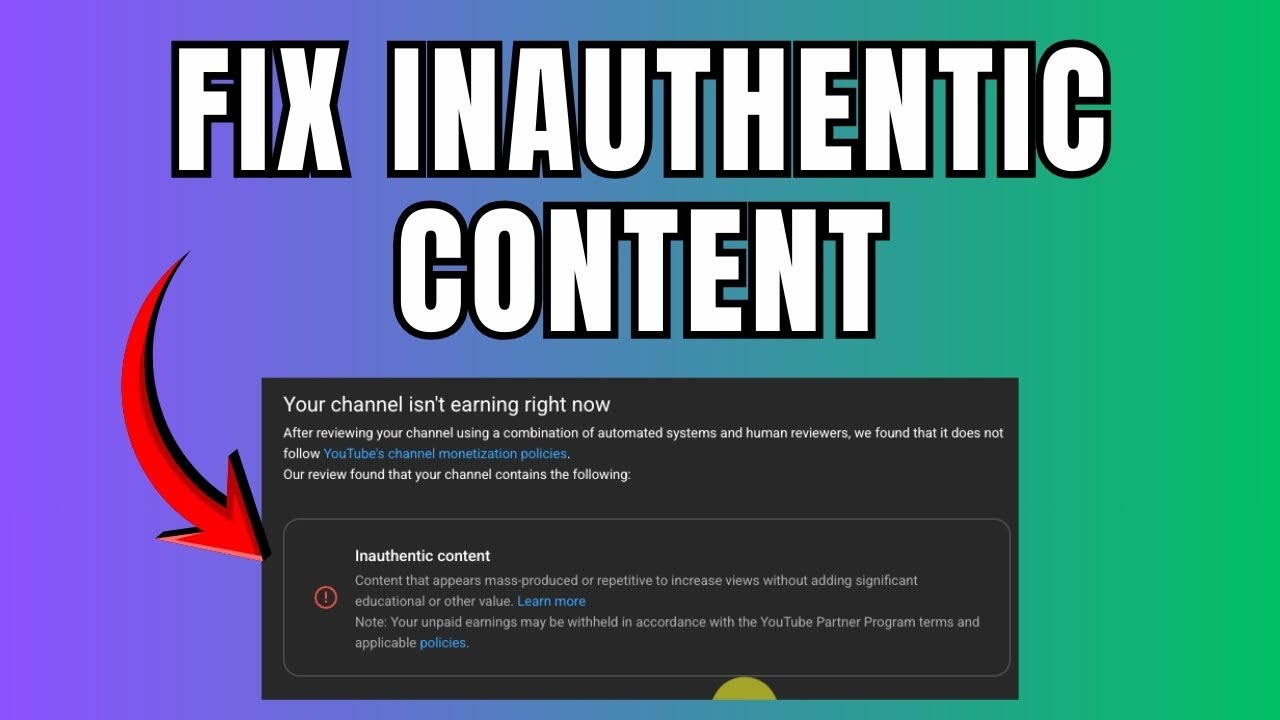 How To fix Inauthentic Content Monetization Problem? | YouTube ...