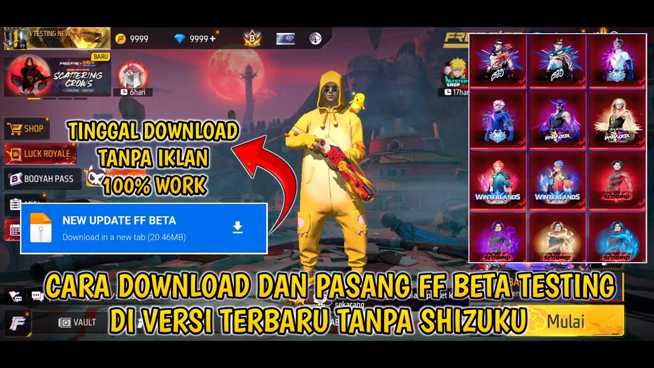 TANPA SHIZUKU‼️CARA DOWNLOAD FF BETA TESTING 2025‼️TUTORIAL PASANG FF BETA SERVER DI ANDROID🤫