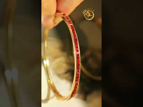 Lắc tay VÀNG Ý 750 đính đá RUBY 2,75ct