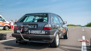 1200hp VW Golf 2 VR6 Turbo Gockel Renner 3 Test runs @ TTT Half Mile 21.07.2018