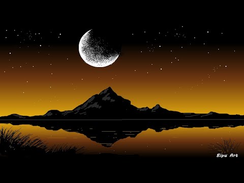 How to Draw in Ms Paint | drawing in paint in computer | paint in computer | scenery drawing