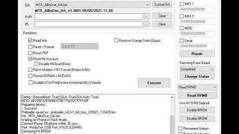 Redmi 9a Mi Account Remove Working Solution Without Auth Solution MTK CPU