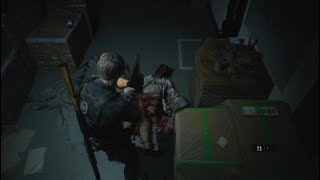 Creepy zombie turning her head