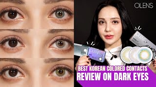 Best Korean Colored Contacts Review on dark eyes