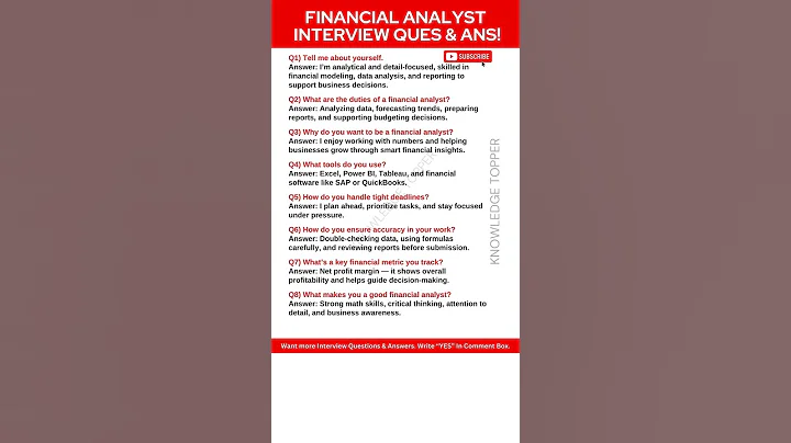 Finance Manager Interview Questions and Answer