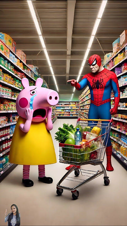 🤩Evolution of Peppa Pig: Peppa Pig in the Supermarket with Spiderman😻 #evolution #funny #peppapig
