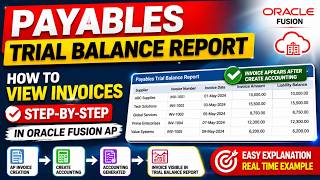 7. ⚡ Oracle Fusion Accounts Payables | View Supplier Invoices in Trial Balance Report Step-by-Step