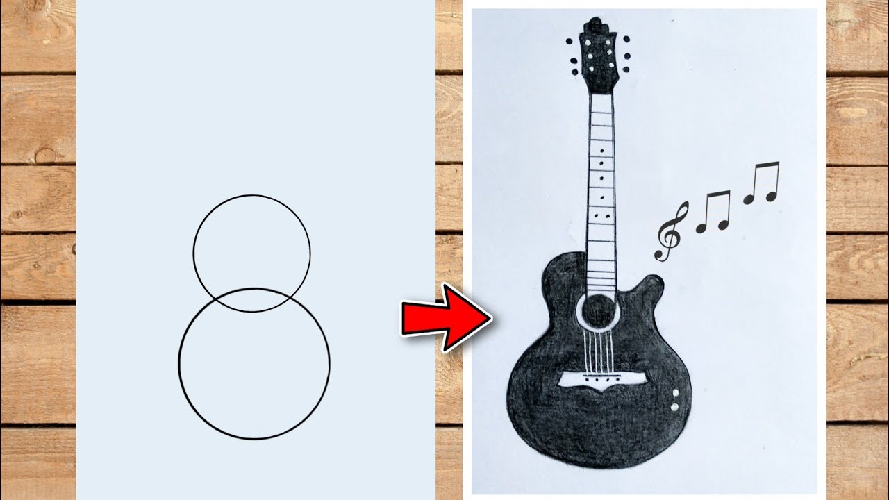 FREE 8 Guitar Drawings in AI