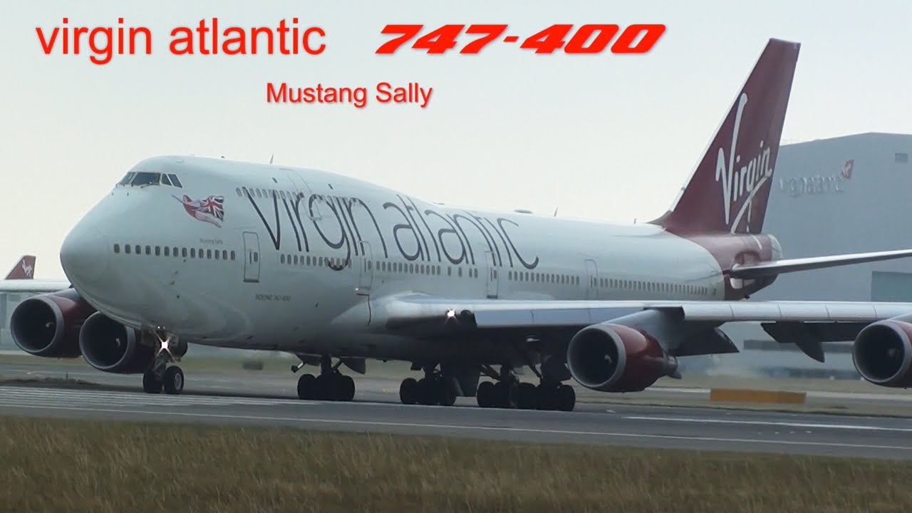 Virgin Atlantic Boeing 747-400 'Mustang Sally' {G-VROC} Departing London Heathrow Airport