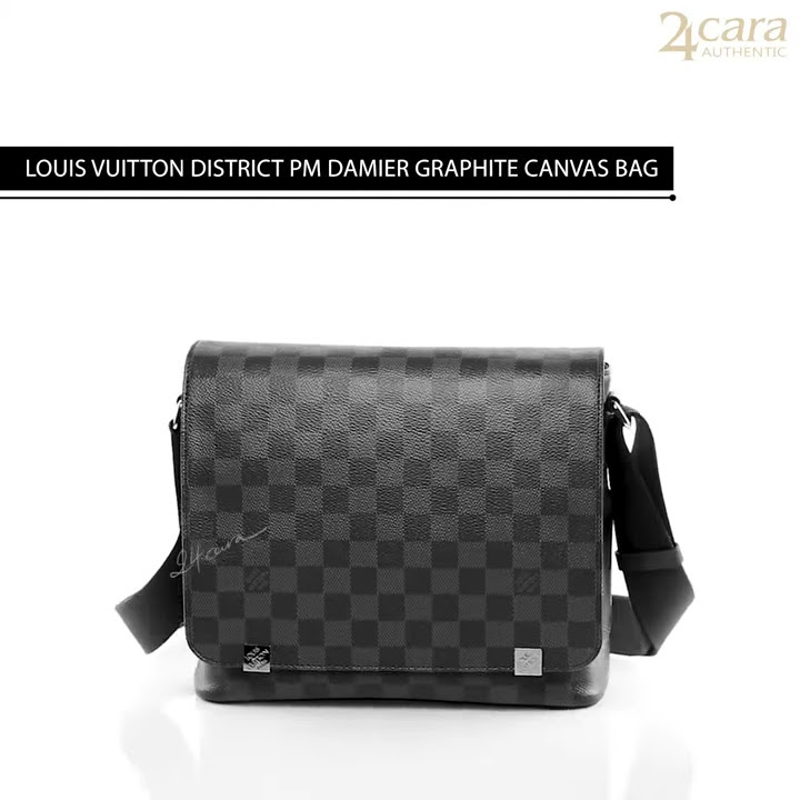 Louis Vuitton Men's Damier Graphite World Map District PM