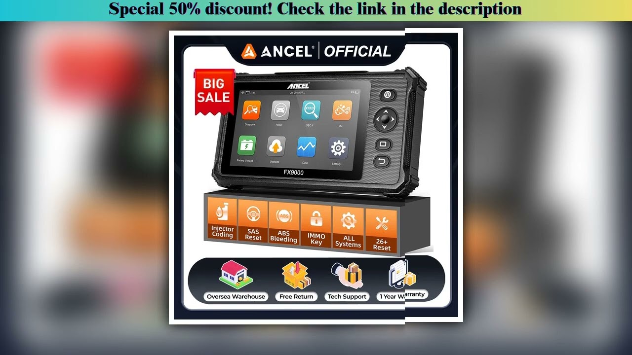 Review Ancel FX9000 OBD2 Scanner Full System Professional Automotive Scanner DPF TPMS IMMO Oil 26+ R