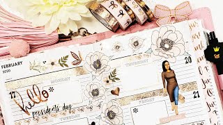 DOLLAR TREE PLANNER Plan With Me ROSES ARE GOLD Food Diary Planner Spread