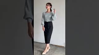 aquagarage  / バルーン袖ニットトップス #aquagarage#アクアガレージ#ladies#レディース#カジュアル#コーディネート#shorts#トップス#ニット#tops