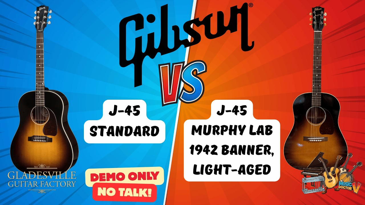 あ*り様 ギブソン　j-45 standard VS Gibson J45 Standard vs J45 Murphy Lab 1942 Banner Light Aged