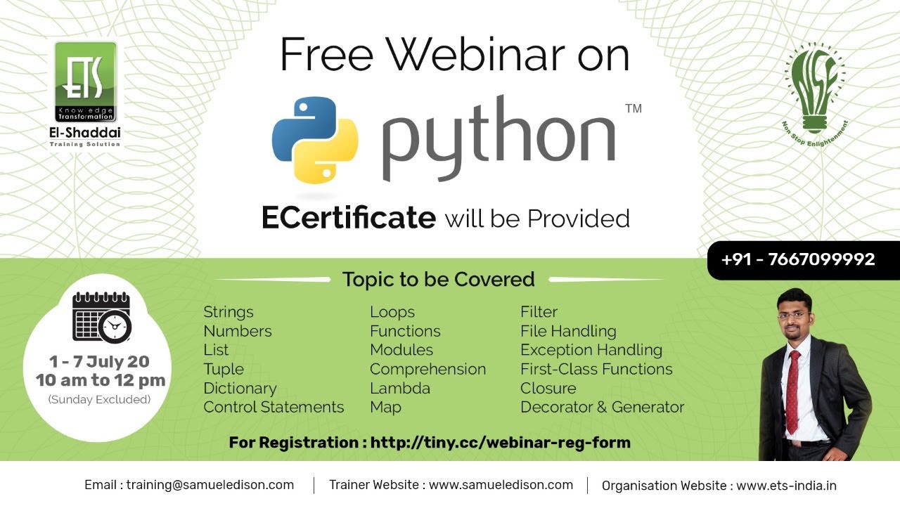 Live | Python Webinar | Python Programming for Beginners - Python ...
