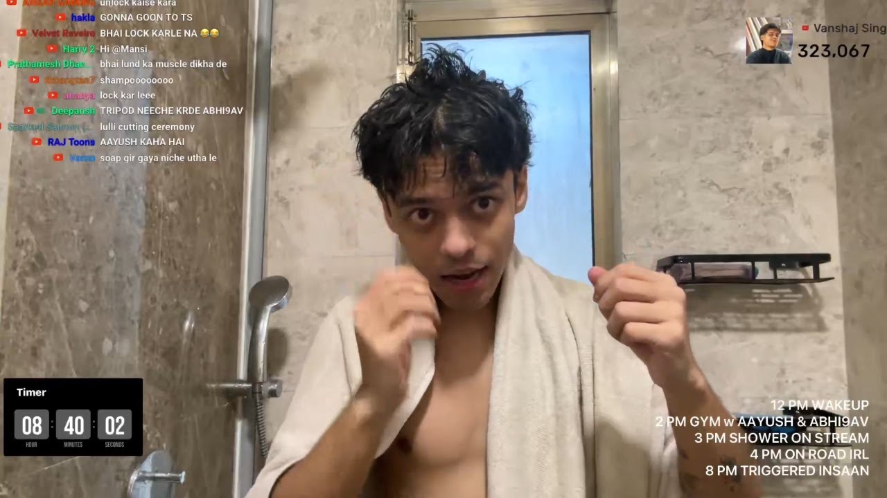 IRL🔴DAY IN MY LIFE 12 HOURS🥳VANSHAJ x TRIGGERED INSAAN 8PM