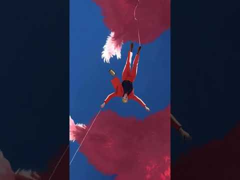 Pink flamingo dancing in the sky🦩