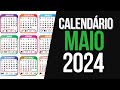 ➥ CALENDÁRIO MAIO 2024 | DATA MÊS DE MAIO 2024