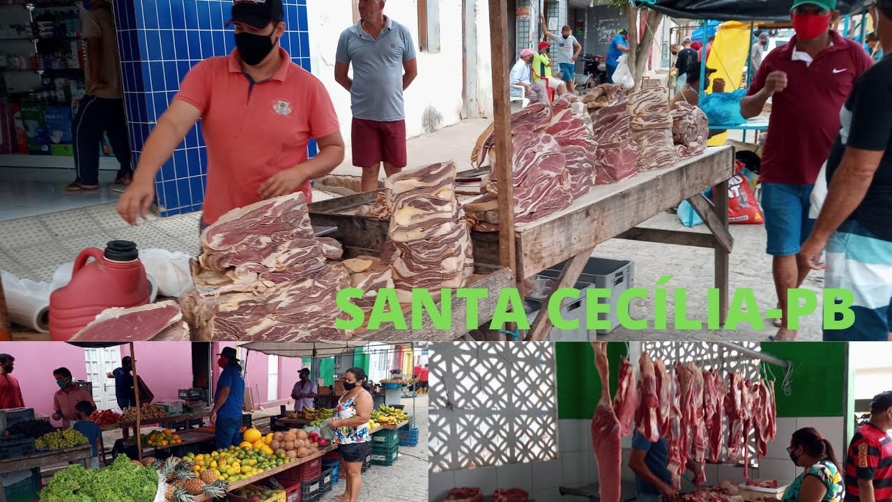 FEIRA LIVRE DE SANTA CECÍLIA-PB + MERCADO DA CARNE (02/05/2021)