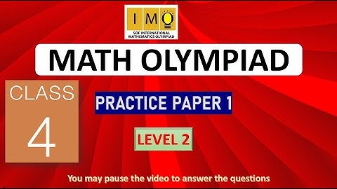 MATH OLYMPIAD CLASS 4  - LEVEL 2 - PAPER 1