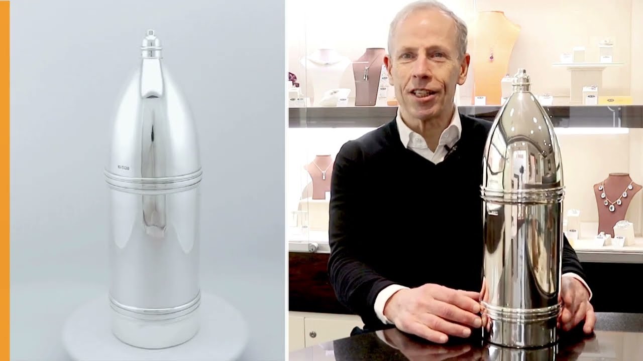 Sterling Silver Champagne Bottle Holder - Antique Edwardian (1900)