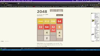 Beating 2048 game, going up to 4096