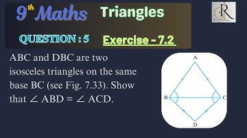 ABC and DBC are two isosceles triangles on the same base BC . Show that ∠ ABD = ∠ ACD.​