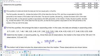Math 14 3.4 Objective 3: Determine the quartiles