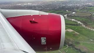 Rolls Royce engine and windy Heathrow landing
