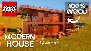 Fortnite Lego: How to Build a Modern House only with WOOD!