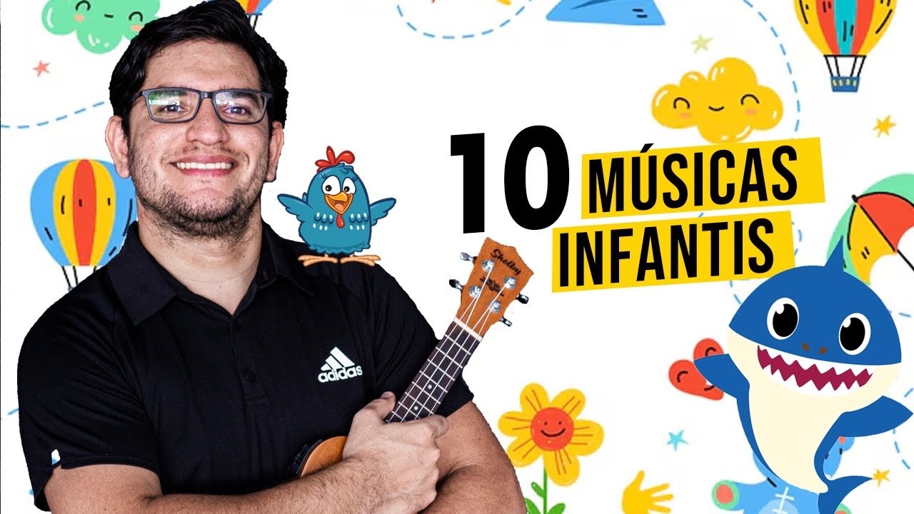 10 Músicas INFANTIS FÁCEIS para aprender no ukulele | Aula para Iniciante