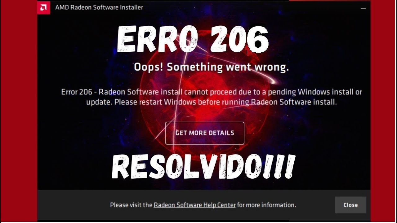 [RESOLVIDO] ERRO 206 AMD SOFTWARE ADRENALIN - YouTube
