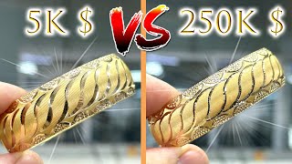 What is the difference between 5000$ vs 250k$ machine made bracelets?