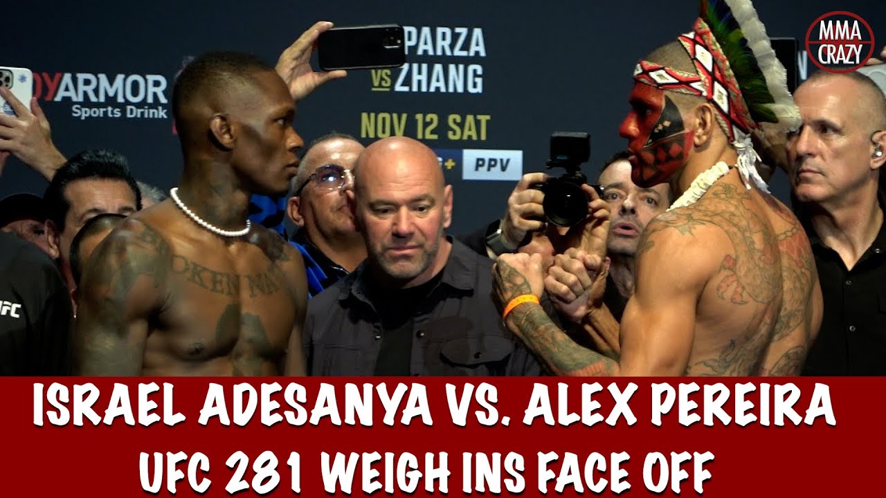 UFC 281 Israel Adesanya vs. Alex Pereira weigh in Face Off YouTube(04)