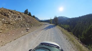 Explore North America. Driving through backcountry roads and prairies in Montana. Delica 4x4 Van