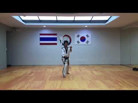 POOMSAE pattern 7 ท่ารำสายน้ำตาล 1 (MOJI TAEKWONDO 3rd Dan Black Belt COACH)