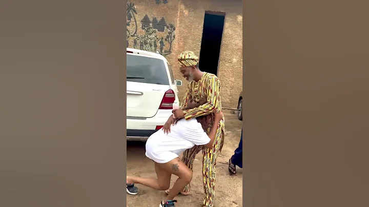 Toyin Abraham kneels down to greet actor wale ojo