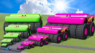 Big & Small Colors Wide Lightning Mcqueen vs Trains Thomas | BeamNG.Drive screenshot 5