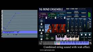 VG Wind Ensemble Virtual Instrument. Combined string sound with wah effect. VST, AU plugins.