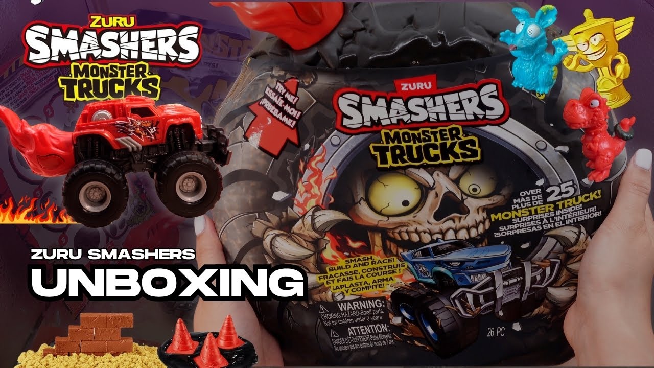 ASMR | UNBOXING Zuru Smashers Monster Trucks | Mystery toys | no talking