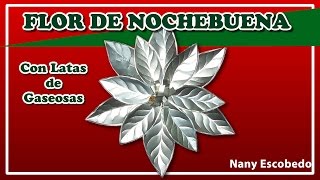 FLOR DE NOCHEBUENA CON LATAS DE GASEOSAS