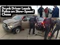 Shocking Footage: Drunk Guy Crashes Car and Leads Police on Slow Chase