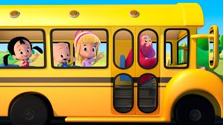 The Wheels on the colorful bus + more Nursery Rhymes for children with Cuquin