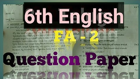 6th English// FA2// Govt.Question Paper
