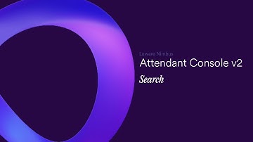 Attendant Console v2 - Search