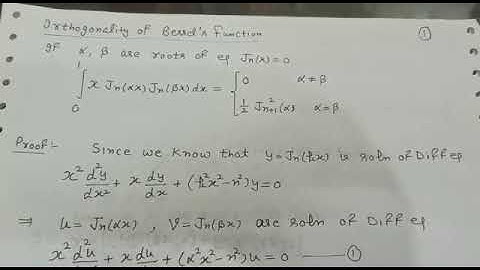 Orthogonality of Bessels function