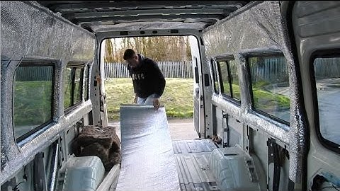 015) INSULATING part 2 ~ Ford Transit Minibus Camper Conversion Vanlife 9/3/2017