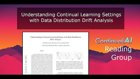 ContinualAI RG: "Understanding Continual Learning Settings with Data Distribution Drift Analysis"