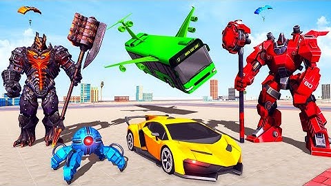Flying Bus Robot Car - Hammer Robot Transform Game Game Inferno Gameplay #1