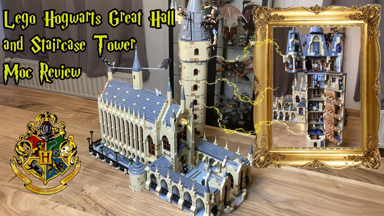 Lego Hogwarts Great Hall & Staircase Tower Moc with Full Interior &  Playfeatures! BLH Part X! 